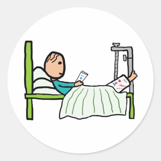 Hospital Bed Ronde Sticker (Voorkant)