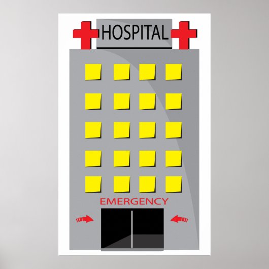 Hospital Building Emergency Entrance Poster (Voorkant)
