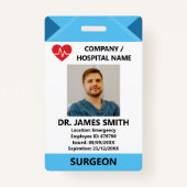 Hospital Doctor Nurse Care Security Photo ID Badge (Voorkant)