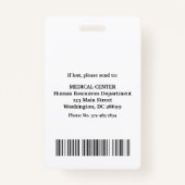 Hospital Doctor Nurse Care Security Photo ID Badge (Achterkant)
