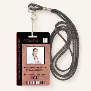 Hospital Medical Intensive Care ICU Employee Photo Badge