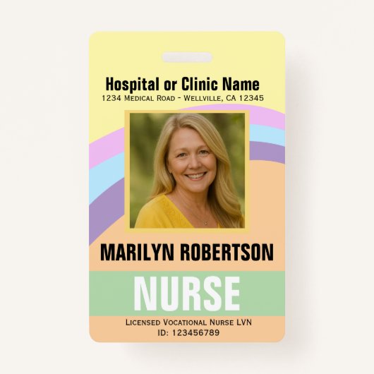 Hospital or Medical Clinic Name Badge (Devant)