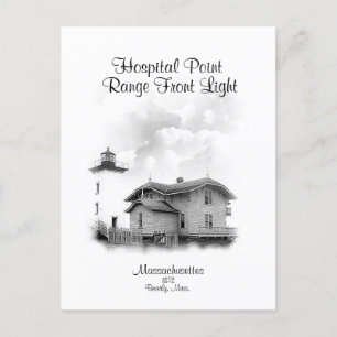 Hospital Point Range Front Light - Massachusetts Briefkaart