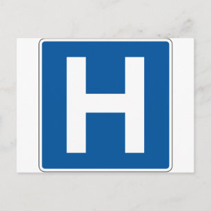 Hospital Street Sign. Briefkaart