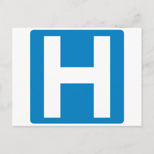 Hospital Zone Highway Sign Briefkaart