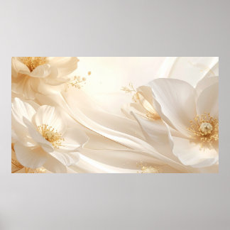 Hospitality Grandeur: A Fluid Floral and Silk Wall Poster
