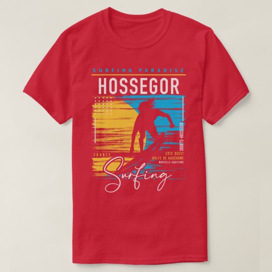 Hossegor Surfing Retro Surf Graphic  Surfer T-shirt (Design voorkant)