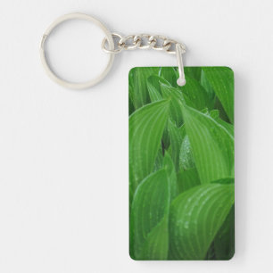 Hosta-bladeren met spoelen Acrylische Sleutelhange Sleutelhanger