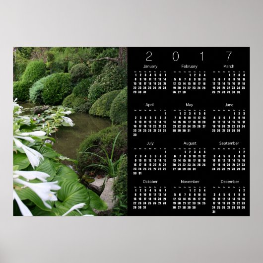 Hosta dans le calendrier poster de jardin Zen 2017 (Devant)