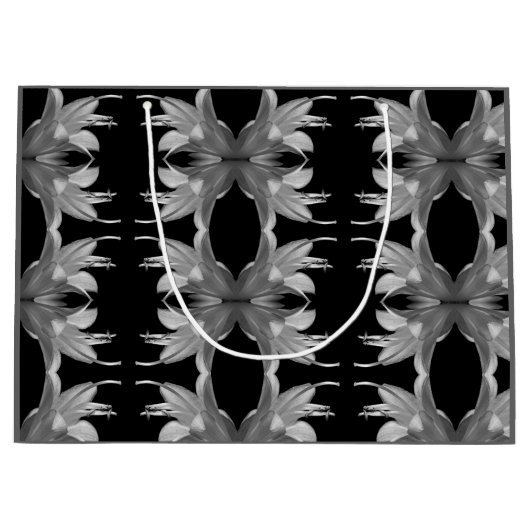 Hosta Flower Artistiek Elegant Zwart-wit Groot Cadeauzakje (Voorkant)