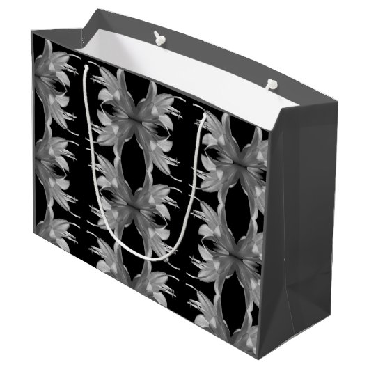 Hosta Flower Artistiek Elegant Zwart-wit Groot Cadeauzakje (Achterkant Gekanteld)