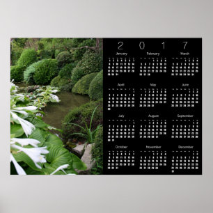 Hosta in Zen Garden Calendrier Poster 2017