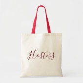 Hostess Burgundy font Tote Bag (Voorkant)