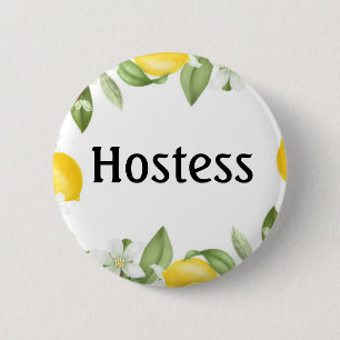 Hostess Citroenen Bruiloftsfeest Cadeaus Bruilofte Ronde Button 5,7 Cm