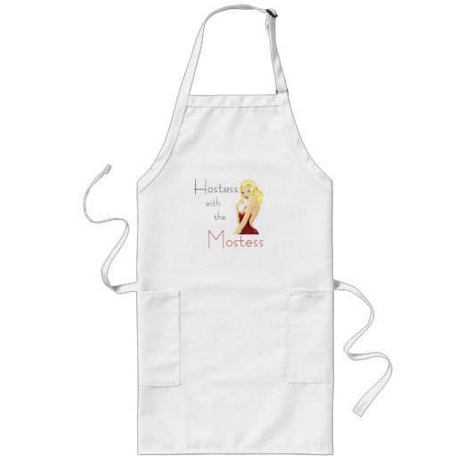 Hostess Diva Blonde Apron Lang Schort (Voorkant)