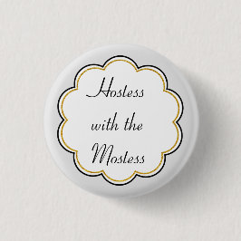 Hostess met de Mostess | Gold Border Party Ronde Button 3,2 Cm