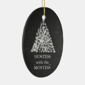Hostess met het Mostess-kerstbord Keramisch Ornament (Rechts)