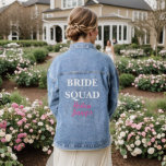 Hostess Pink Nom personnalisé Mariage Bachelorette<br><div class="desc">Belle calligraphie,  blouson de denim rose Hostess. Parfait pour la douche nuptiale,  la fête de bachelorette,  la Mariage. Équipe de mariées.</div>