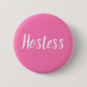 Hostess Roze Bruidsfeest Cadeaus Bruiloften Knop Ronde Button 5,7 Cm
