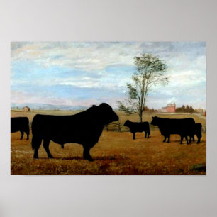 Hosvee op het boerderij poster