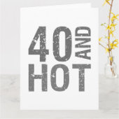Hot 40th Birthday Kaart (Gele Bloem)