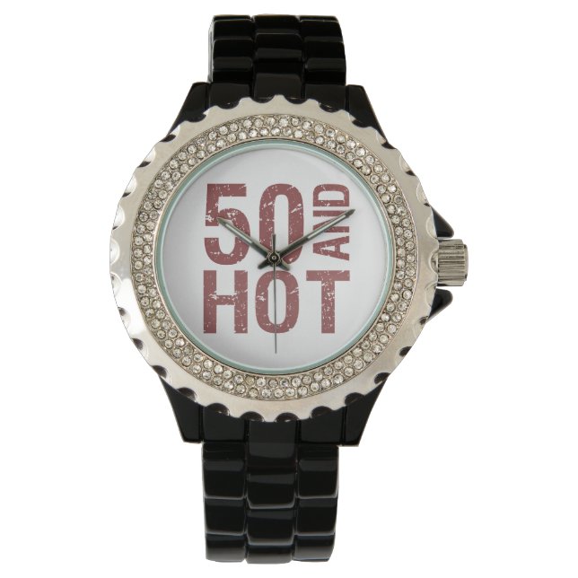 Hot 50th Birthday Horloge (Voorkant)