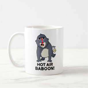 Hot Air Baboon Funny Farny Monkey Pun Koffiemok