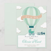 Hot Air Ballon Baby Shower Invitation (It´s a je (Devant / Derrière)