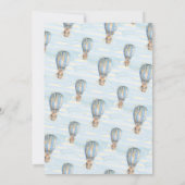 Hot Air Ballon Blue Boho 1e verjaardag Uitnodiging (Achterkant)