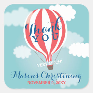 Hot Air Ballon Christening Dank u Stickers