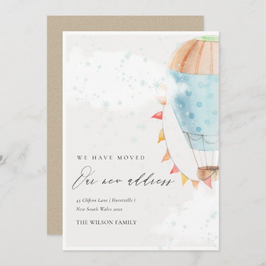 Hot Air ballon Clouds Star We hebben Kaart verplaa (Voorkant / Achterkant)