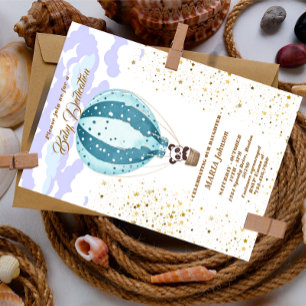 Hot-Air ballon Cute Animals Baptisme uitnodiging