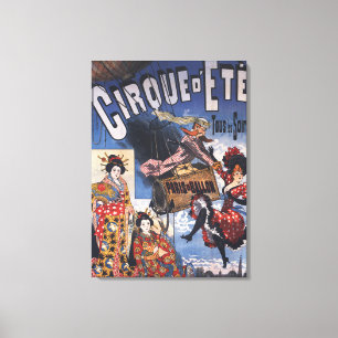 Hot-Air ballon en Poster voor Japanse dames Canvas Afdruk