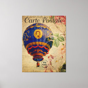 Hot Air Ballon  Frans Briefkaart Canvas Afdruk
