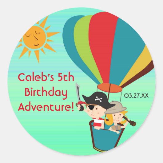 Hot Air Ballon Kinder Adventure  stickers (Voorkant)