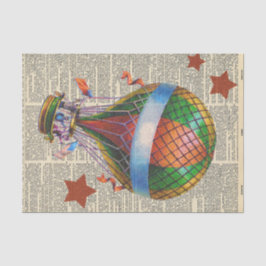 Hot Air Ballon  Newspaper Decoupage Tissuepapier