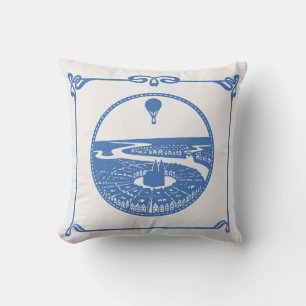  Hot Air ballon Paris Art Nouveau Pillow Kussen