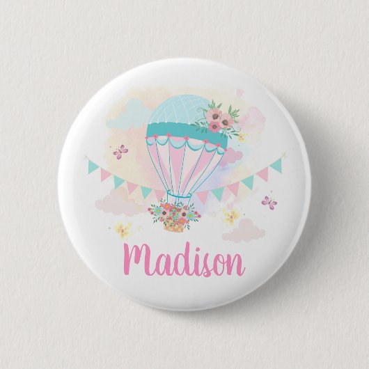 Hot-Air-ballon Pinback-Button Ronde Button 5,7 Cm (Voorkant)