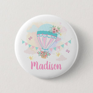 Hot-Air-ballon Pinback-Button Ronde Button 5,7 Cm