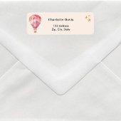 Hot air ballon roze retouradres etiket