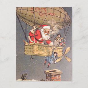 Hot Air ballon Santa Claus  Briefkaart