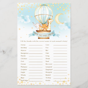 Hot-Air ballondieren noemen het Baby Animal Game