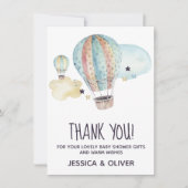 Hot-Air-ballonfeest in Blauw Hartelijk dank Kaart (Voorkant)