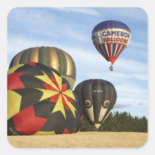 Hot Air-ballonnen bij Wanaka, Zuid-eiland, New Vierkante Sticker