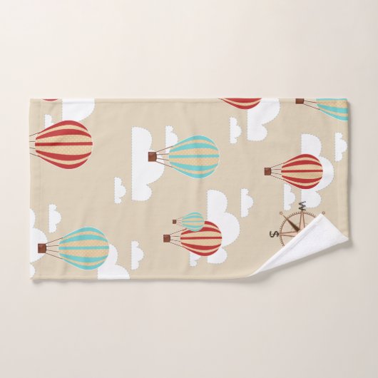 Hot-Air-ballonnen en Cute Clouds-avontuur Bad Handdoek (Handdoek)