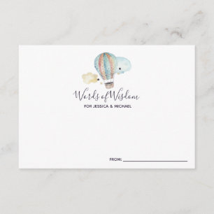 Hot-Air-ballonpartij in advies van Baby shower Informatiekaartje