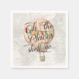 Hot Air ballonroze Baby shower Napkin Servet