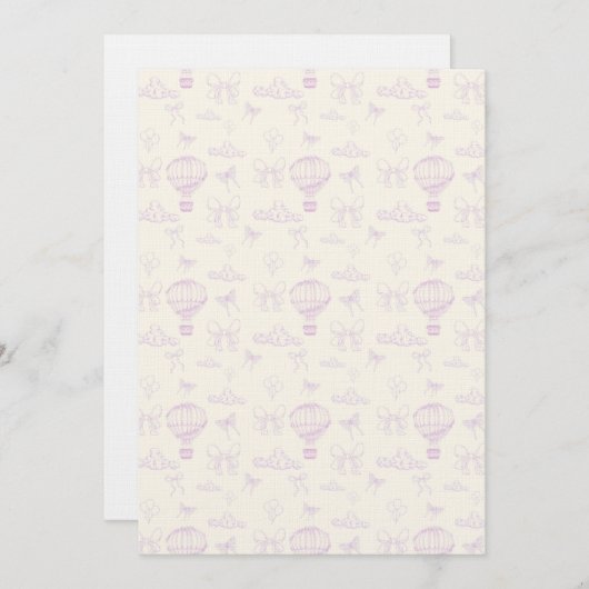 Hot Air-Balloon And Bows Seamless Pattern Kaart (Voorkant / Achterkant)