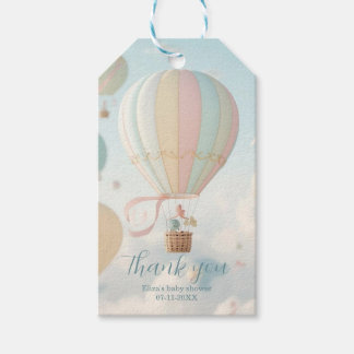 Hot air balloon baby shower cadeaulabel