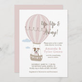 Hot Air Balloon Baby shower Uitnodigen met Schatti Kaart (Voorkant / Achterkant)